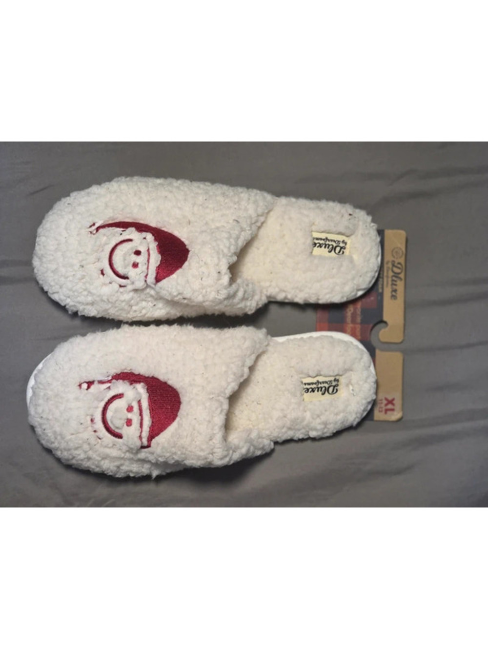 Dluxe by Dearfoams Santa Sherpa Memory Foam Slippers Men Size XL